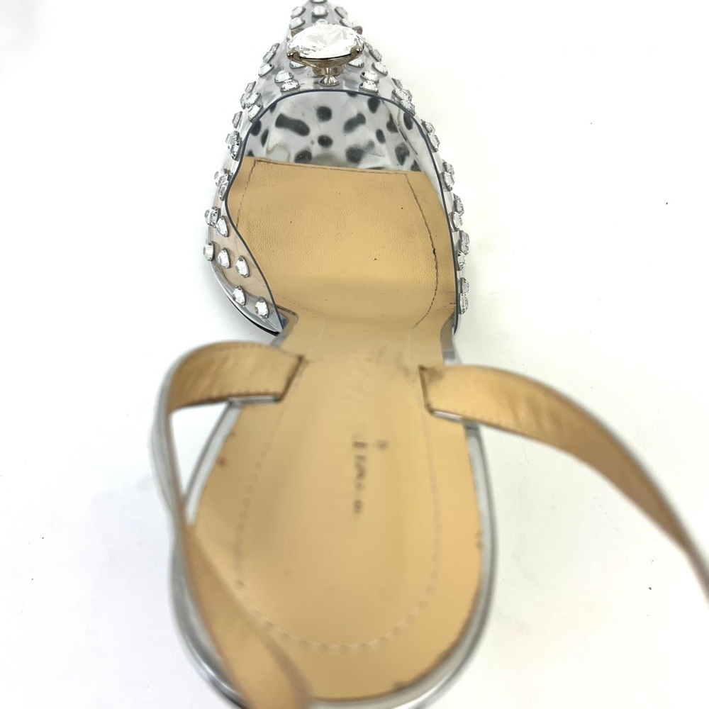 MACH & MACH Crystal Embellished Clear Ankle Strap Pump sz 11 - Picture 11 of 13